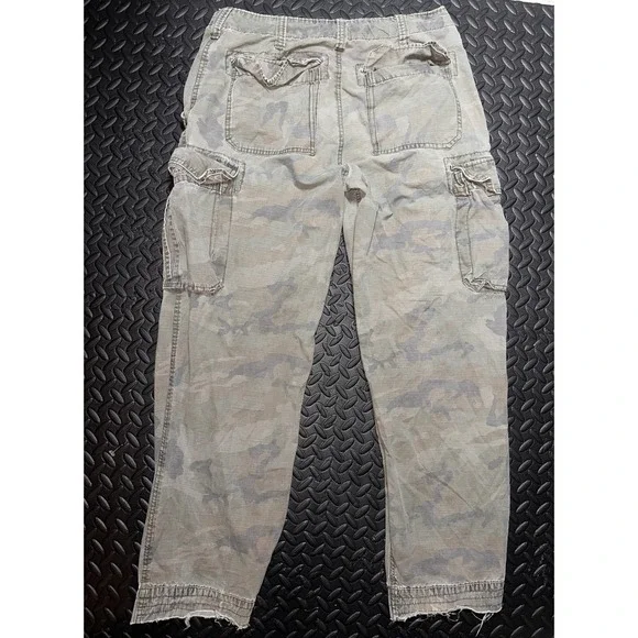 Urban Pipeline Mens Camo Cargo Pants 32x32 Green Brown Distressed Cotton Y2K - Picture 10 of 11